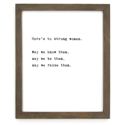 'Strong Women' Framed Sign